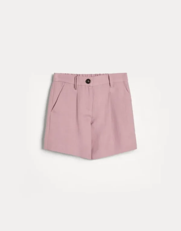 Brunello Cucinelli Sartorial Shorts aus Fluid-Twill in Viskose und Leinen mit Monili | Kinder Hosen & Röcke