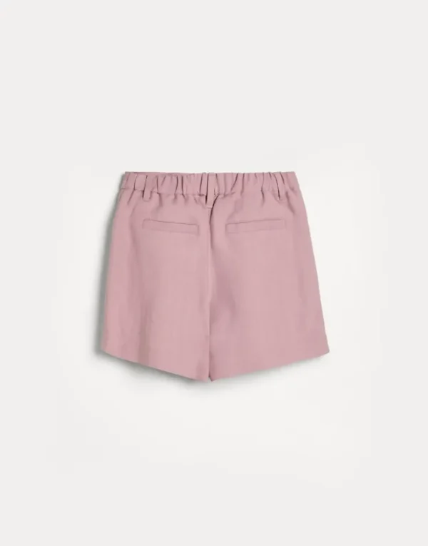 Brunello Cucinelli Sartorial Shorts aus Fluid-Twill in Viskose und Leinen mit Monili | Kinder Hosen & Röcke