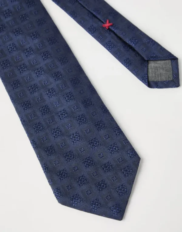 Brunello Cucinelli Seidenkrawatte in Geometric Jacquard | Herren Weitere Accessoires