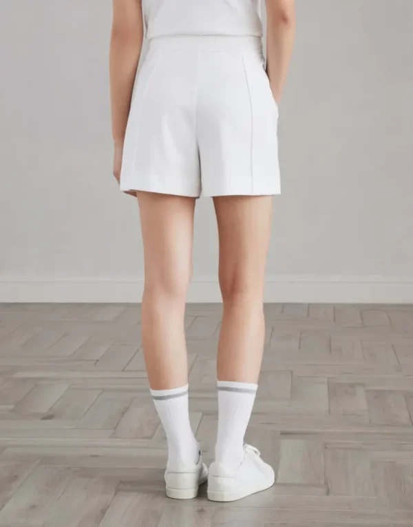 Brunello Cucinelli Shorts aus Baumwollinterlock mit Shiny Tab | Damen Hosen