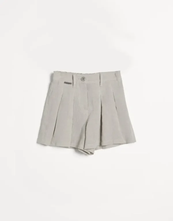 Brunello Cucinelli Shorts aus Sparkling-Leinencanvas mit Monili | Kinder Hosen & Röcke