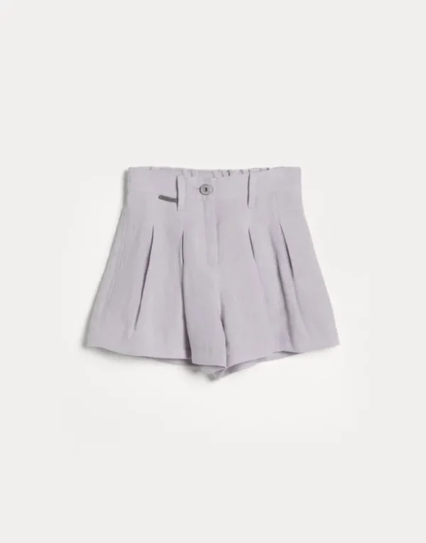 Brunello Cucinelli Shorts aus Sparkling-Leinencanvas mit Monili | Kinder Hosen & Röcke