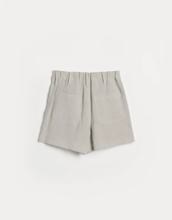 Brunello Cucinelli Shorts aus Sparkling-Leinencanvas mit Monili | Kinder Hosen & Röcke