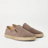 Brunello Cucinelli Slip-Ons aus gewaschenem Veloursleder mit Besatz aus Kordel | Herren Mokassins