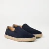 Brunello Cucinelli Slip-Ons aus gewaschenem Veloursleder mit Besatz aus Kordel | Herren Mokassins