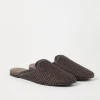 Brunello Cucinelli Slipper aus Techno-Raffia mit Precious Trim | Damen Loafers & Flache Schuhe