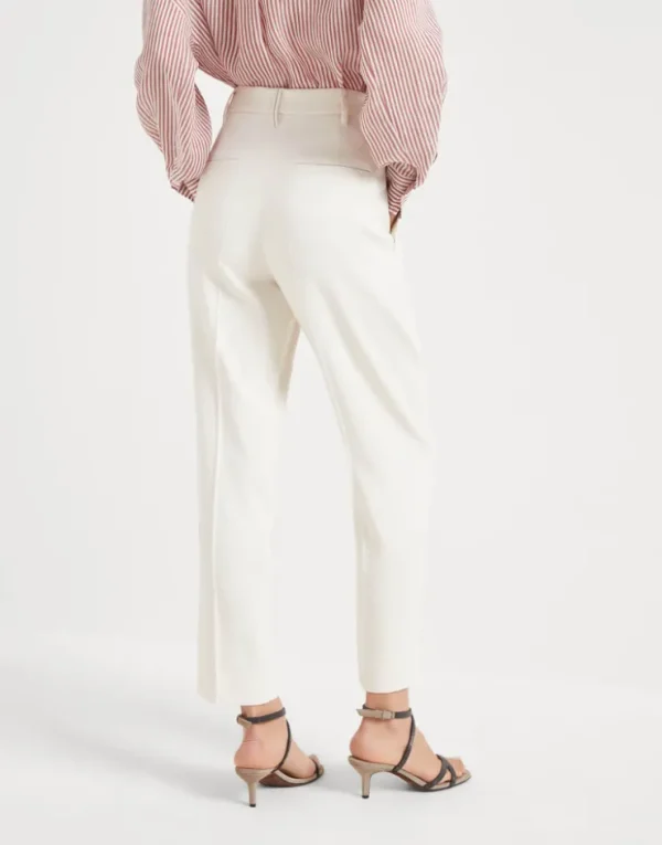 Brunello Cucinelli Slouchy-Hose aus Couture-Twill aus Comfort-Viskose mit Monili | Damen Hosen