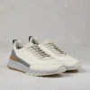 Brunello Cucinelli Sneakers aus genarbtem Kalbsleder und gewaschenem Veloursleder | Herren Sneakers