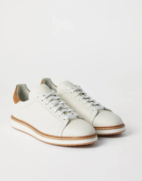 Brunello Cucinelli Sneakers aus genarbtem Kalbsleder | Herren Sneakers