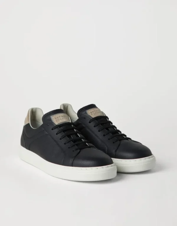 Brunello Cucinelli Sneakers aus genarbtem Kalbsleder | Herren Sneakers