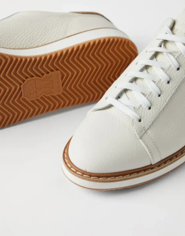 Brunello Cucinelli Sneakers aus genarbtem Kalbsleder | Herren Sneakers