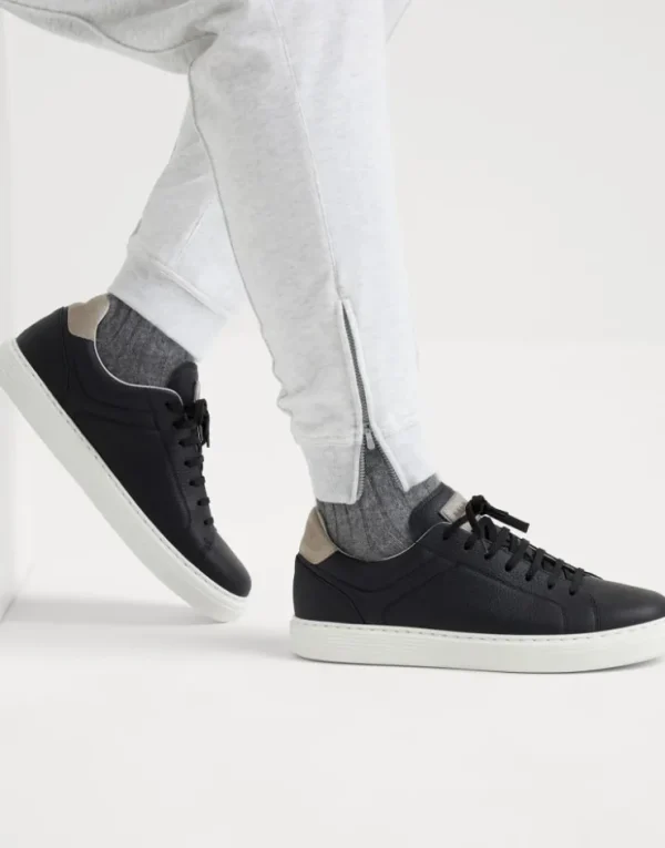 Brunello Cucinelli Sneakers aus genarbtem Kalbsleder | Herren Sneakers