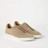 Brunello Cucinelli Sneakers aus gewaschenem Veloursleder mit Latexsohle | Herren Sneakers