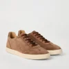 Brunello Cucinelli Sneakers aus gewaschenem Veloursleder mit Latexsohle | Herren Sneakers