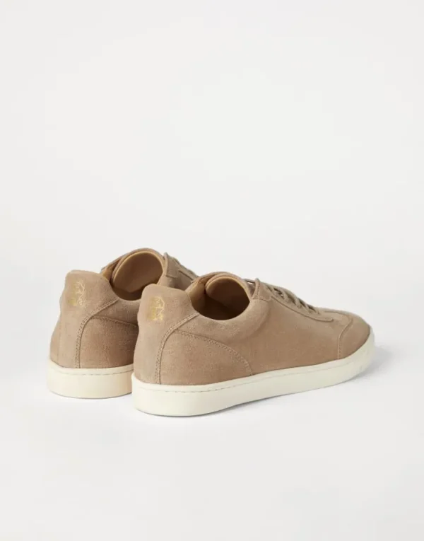 Brunello Cucinelli Sneakers aus gewaschenem Veloursleder mit Latexsohle | Herren Sneakers