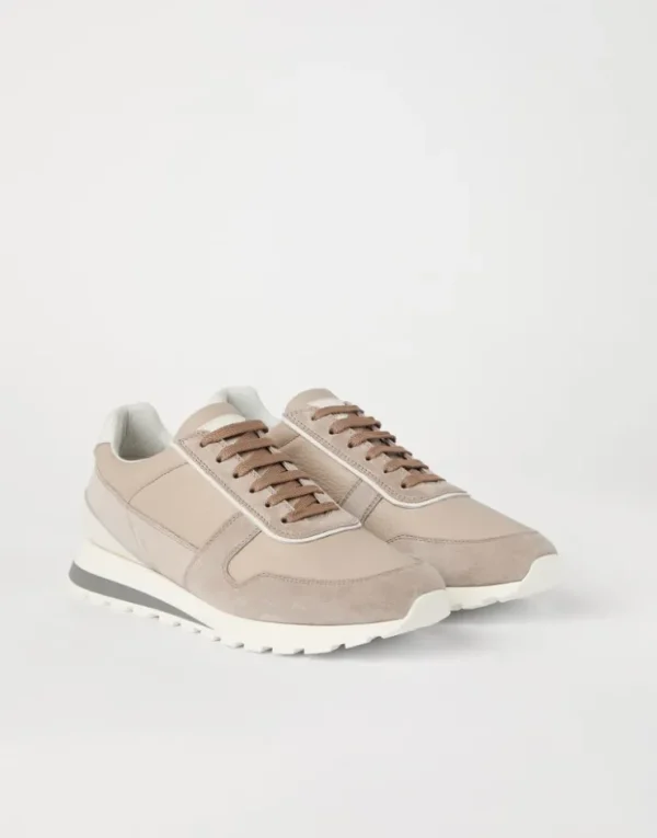 Brunello Cucinelli Sneakers aus Kalbsleder und gewaschenem Veloursleder | Herren Sneakers