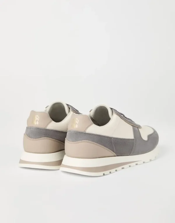 Brunello Cucinelli Sneakers aus Kalbsleder und gewaschenem Veloursleder | Herren Sneakers