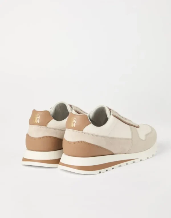 Brunello Cucinelli Sneakers aus Kalbsleder und gewaschenem Veloursleder | Herren Sneakers