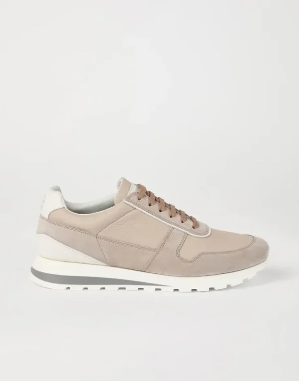 Brunello Cucinelli Sneakers aus Kalbsleder und gewaschenem Veloursleder | Herren Sneakers