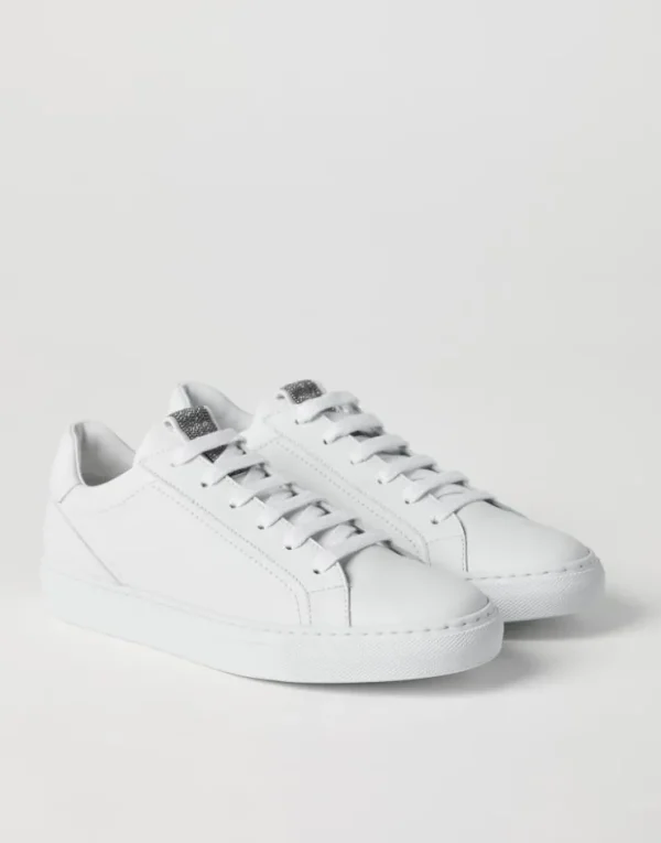 Brunello Cucinelli Sneakers aus mattem Kalbsleder mit Precious Detail | Damen Sneakers