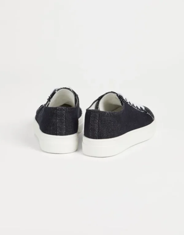 Brunello Cucinelli Sneakers aus No-Fade-Denim mit Monili | Kinder Schuhe