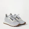 Brunello Cucinelli Sneakers aus Sparkling-Baumwollstrick mit Shiny Eyelets | Damen Sneakers