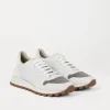 Brunello Cucinelli Sneakers aus Veloursleder und Techno-Stoff mit Precious Toe | Damen Sneakers