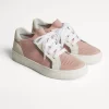 Brunello Cucinelli Sneakers aus Veloursleder und Baumwollstrick mit Monili | Kinder Schuhe