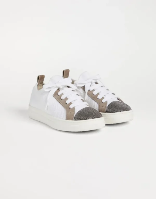 Brunello Cucinelli Sneakers aus Veloursleder mit Monili | Kinder Schuhe