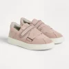 Brunello Cucinelli Sneakers aus Veloursleder mit Klettverschluss und Monili | Kinder Schuhe