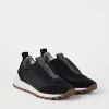 Brunello Cucinelli Sneakers aus Veloursleder und Techno-Stoff mit Precious Detail | Damen Sneakers