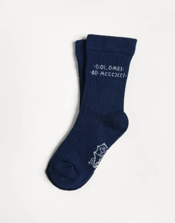 Brunello Cucinelli Socken aus Baumwollstrick mit Intarsie | Kinder Accessoires