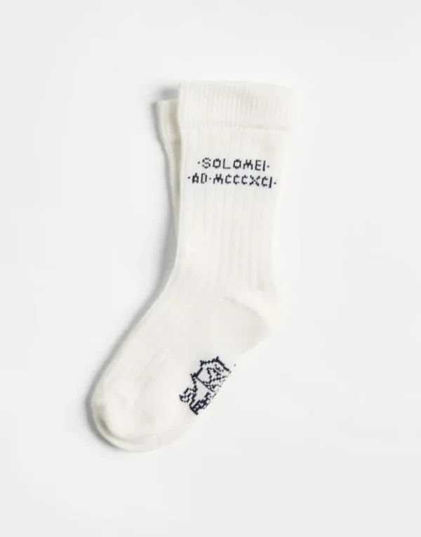 Brunello Cucinelli Socken aus Baumwollstrick mit Intarsie | Kinder Accessoires