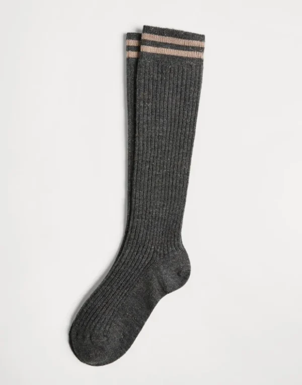 Brunello Cucinelli Socken aus Sparkling-Kaschmir in Rippenstrick | Kinder Accessoires