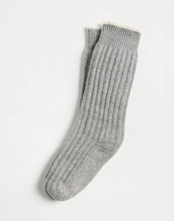 Brunello Cucinelli Socken in Rippenstrick aus Kaschmir | Kinder Accessoires