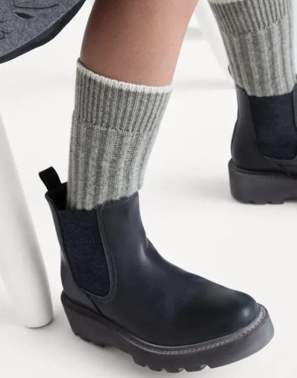 Brunello Cucinelli Socken in Rippenstrick aus Kaschmir | Kinder Accessoires