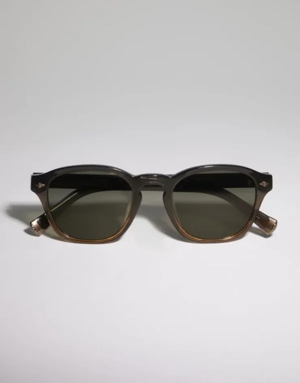 Brunello Cucinelli Sonnenbrille Intarsia Rays aus Azetat mit polarisierenden Gläsern | Damen Brillen | Brillen Herren