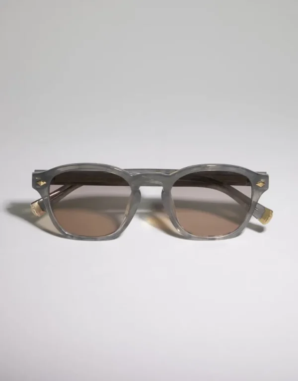 Brunello Cucinelli Sonnenbrille Intarsia Rays aus Azetat | Damen Brillen | Brillen Herren