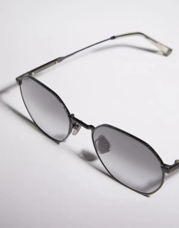 Brunello Cucinelli Sonnenbrille Intarsia Rays aus Titan | Damen Brillen | Brillen Herren