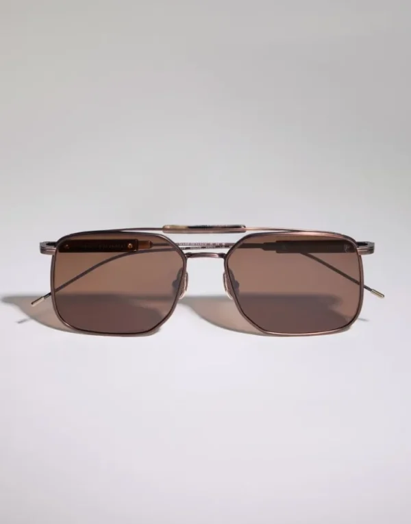 Brunello Cucinelli Sonnenbrille Sartorial Sunset aus Titan und Horn mit polarisierten Gläsern | Herren Brillen | Brillen Herren