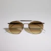 Brunello Cucinelli Sonnenbrille Sartorial Sunset aus goldplattiertem Titan und Horn | Damen Brillen | Brillen Herren