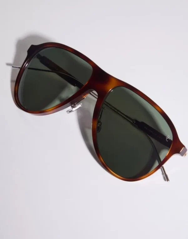 Brunello Cucinelli Sonnenbrille Sartorial Sunset aus Azetat und Titan mit polarisierten Gläsern | Herren Brillen | Brillen Herren