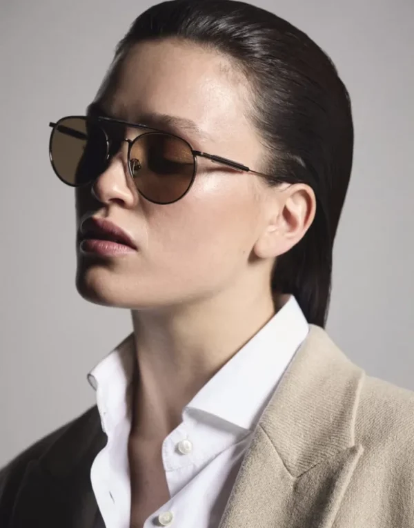 Brunello Cucinelli Sonnenbrille Sartorial Sunset aus Titan | Damen Brillen | Brillen Herren