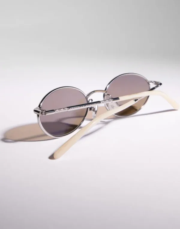 Brunello Cucinelli Sonnenbrille Timeless Reflections aus palladiumplattiertem Titan | Damen Brillen | Brillen Herren