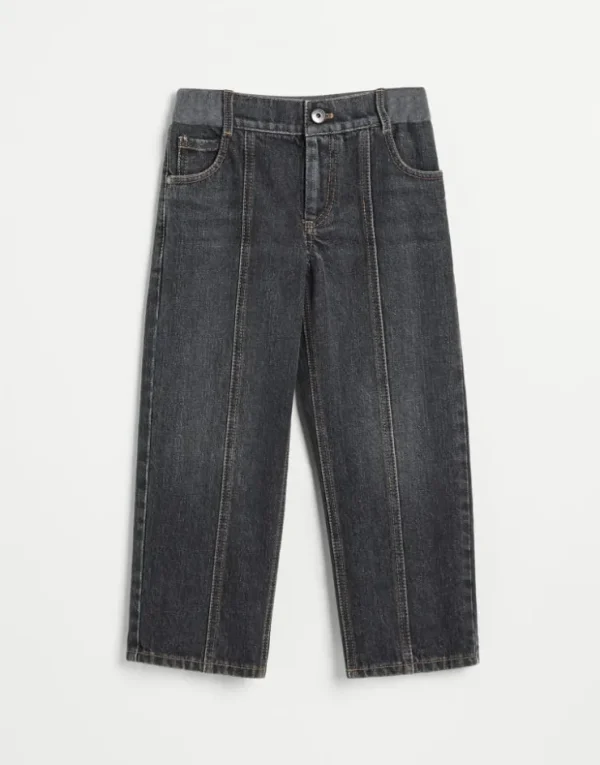 Brunello Cucinelli Straight-Hose aus Authentic-Denim mit Monili | Kinder Hosen & Röcke