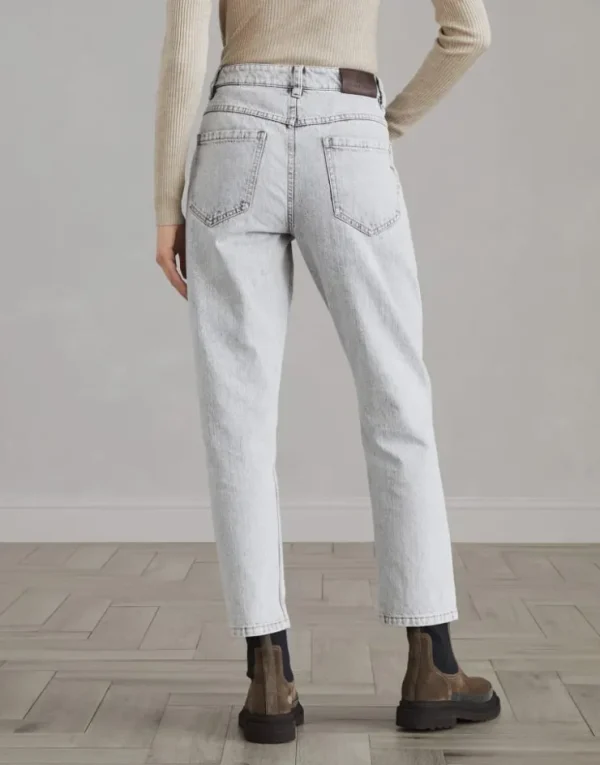 Brunello Cucinelli Straight-Hose aus Authentic-Denim mit Shiny Bartack | Damen Denim