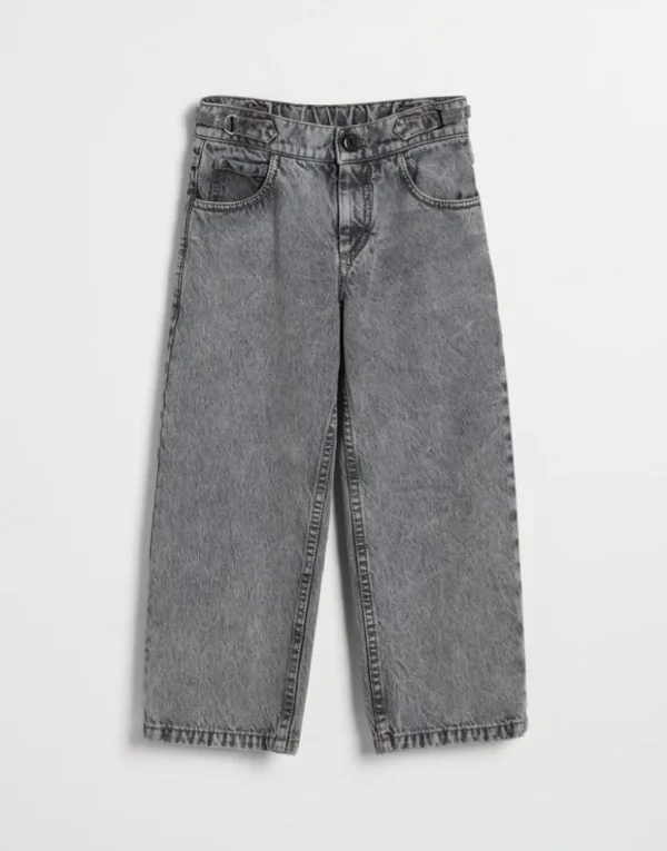 Brunello Cucinelli Straight-Hose aus Classic-Denim mit Monili | Kinder Hosen & Röcke