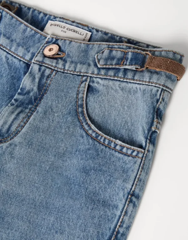 Brunello Cucinelli Straight-Hose aus Classic-Denim mit Monili | Kinder Hosen & Röcke