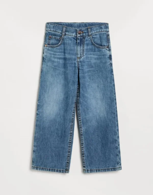 Brunello Cucinelli Straight-Hose aus leichtem Denim mit Monili | Kinder Hosen & Röcke