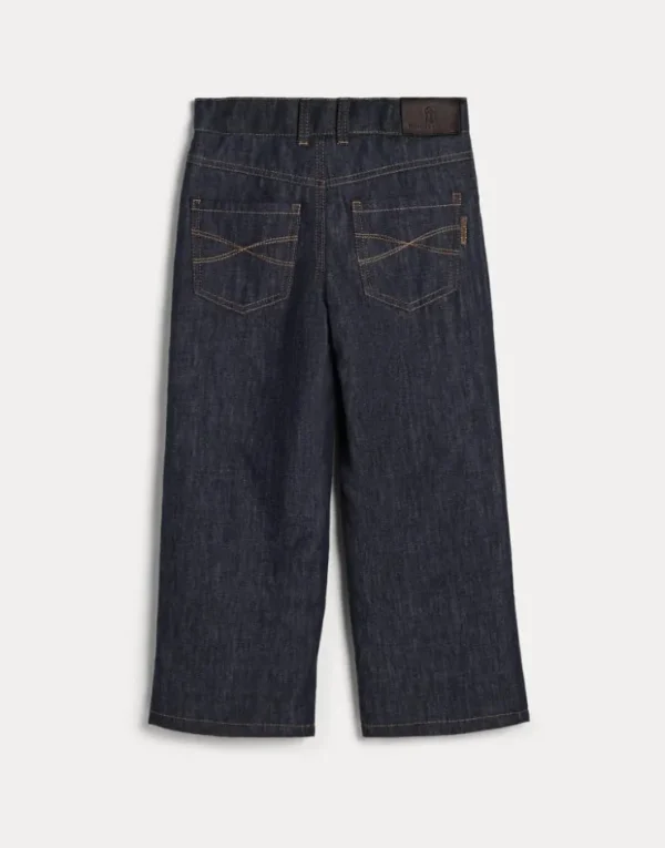 Brunello Cucinelli Straight-Hose aus No-Fade-Denim mit Monili | Kinder Hosen & Röcke